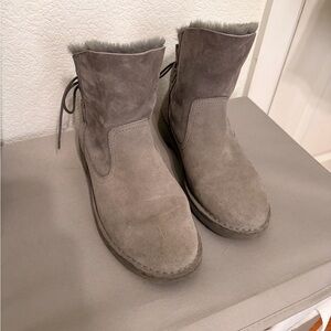 Gray Suede Lace Up Uggs